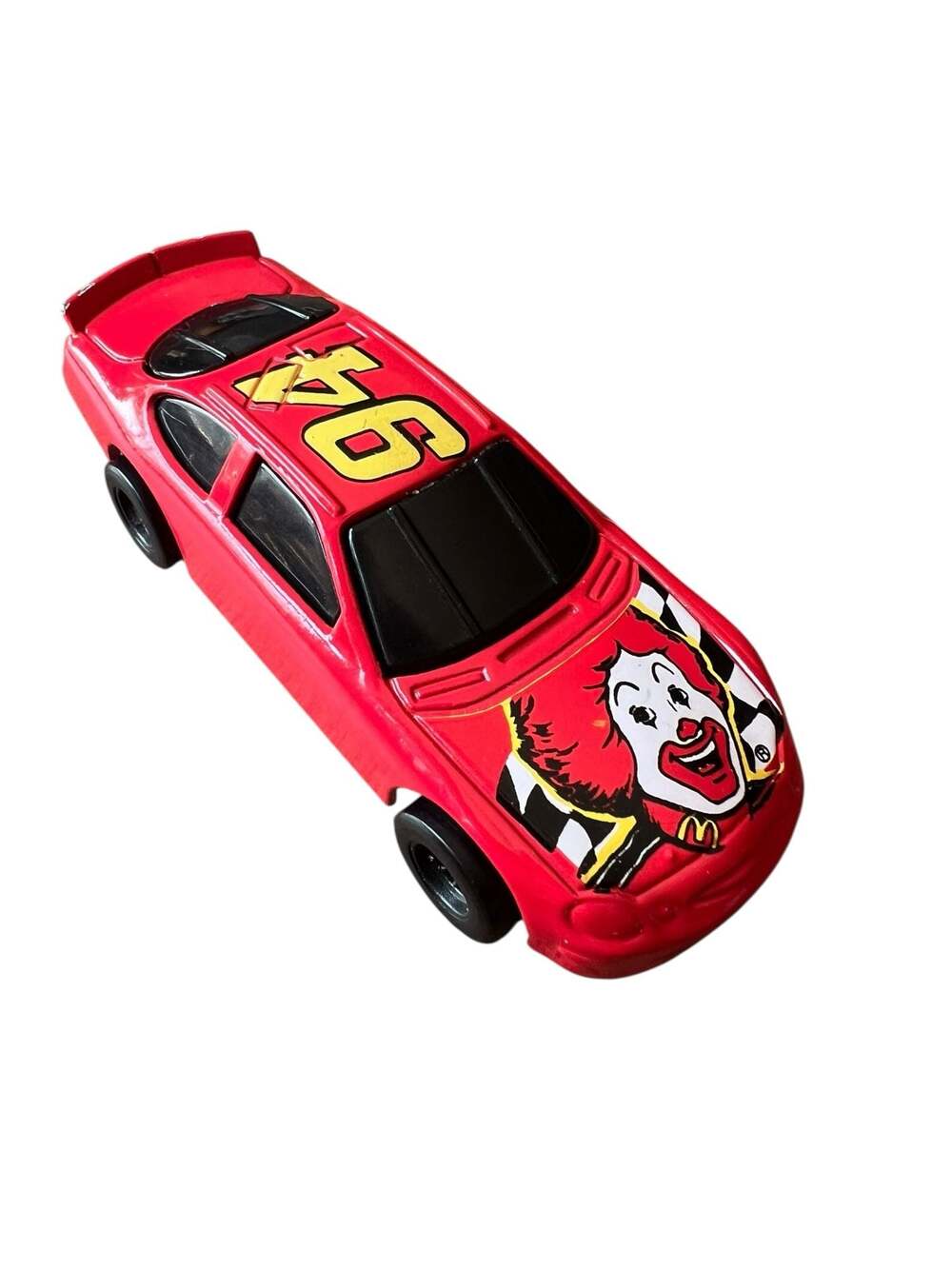 Vintage Hot Wheels Red #94 McDonalds Ford 1/64 NASCAR w/ Ronald McDonald hood